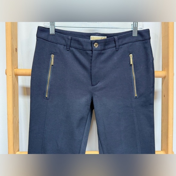 MICHAEL KORS Navy blue skinny with gold zipper accent pants size 10 - Picture 4 of 14